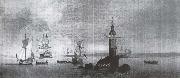 Monamy, Peter This is Manamy-s Picture of the opening of the first Eddystone Lighthouse in 1698 china oil painting reproduction